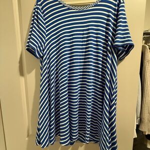 Very J Blue and White Striped Mini Dress
